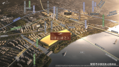 立面为三面大面铝板的建发新中式气概